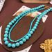 Medieval Western Jewelry Turquoise Round Bead Light Luxury Niche Design Trendy Stacked Necklace For Women_ipsvogv.com