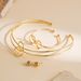 N12360 Metal Knot Jewelry Set with Creative Smooth Surface and Niche Design Earrings, Bracelets, Collars_ipsvogv.com
