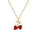 Fruit 【 】 Red Cherry Fashionable Light Luxury Temperament Gorgeous Full Diamond Necklace Women's Versatile Clavicle 【 】_ipsvogv.com