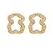 Hollow Stainless Steel Bear Earrings Simple Diamond Studded Bear Women's Stainless Steel Necklace_ipsvogv.com