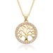Popular Round Hollow Tree Of Life Pendant Necklace Women's Zircon Necklace Geometric Clavicle Chain_ipsvogv.com