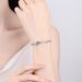 Pure Silver Women's Double Chain Push-pull Design With 2 Carat Moissanite Bracelet_ipsvogv.com
