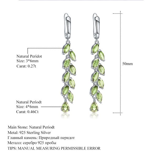 Light Luxury Fashion Natural Peridot Earrings Earrings Design Sense S925 Silver Inlaid Natural Gemstone Earrings Earrings_ipsvogv.com