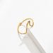 Wave opening adjustable women's elegant titanium steel rose gold plated tail ring_ipsvogv.com