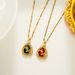 New Fashion Trend White Red Green Micro Inlaid Zircon Water Droplet Pendant Titanium Steel Necklace For Women_ipsvogv.com
