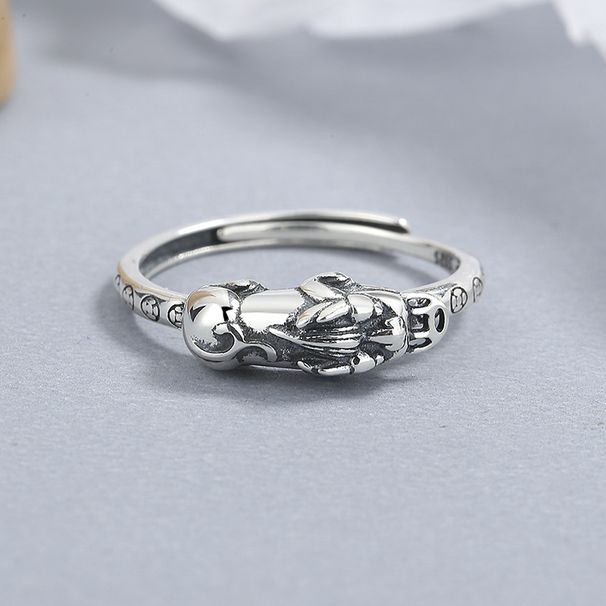 Sterling Thai Silver, Fortune Seeking, Pixiu Female, Used To Be An Old Fashion Opening Ring, Personalized Jewelry_ipsvogv.com