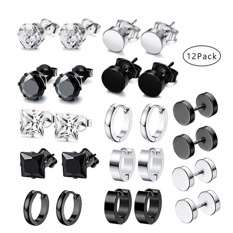 Chengyu Jewelry Fashion Earring Set Stainless Steel Hip Hop Men's Earrings Personalized_ipsvogv.com