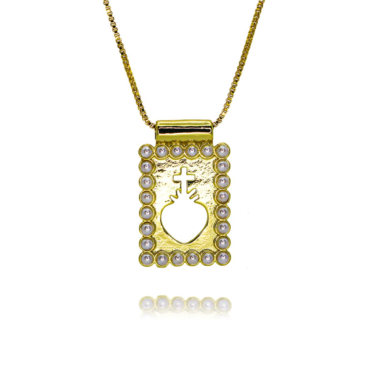 Virgin Mary Niche Pendant Simple And Versatile Original Hollow Pearl Tag Pendant Necklace Stacked Clavicle Chain Female_ipsvogv.com