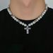 Small Trendy Cross Pearl Patchwork Necklace For Men, High-end And Versatile Hip-hop Collarbone Chain Accessories_ipsvogv.com