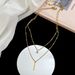 Geometric Long Strip Single Circular Double-layer Necklace, Women's Style, Simple And Fashionable, Diamond Studded_ipsvogv.com
