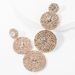 Exaggerated multi-layer round diamond-encrusted glass diamond rhinestone full diamond earrings women's super flash super fairy earrings earrings_ipsvogv.com