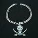 Full Diamond Pattern Men's Alloy Large Pendant With Exaggerated Personality And Domineering Halloween Skull Necklace_ipsvogv.com