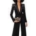 Women's Clothing fashion new heavy duty nail beads diamond slim fit suit jacket flared trousers suit two pieces_ipsvogv.com
