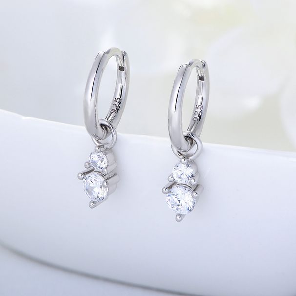 New S925 Sterling Silver Earrings, Small And Personalized Zircon Earrings, European And American Ins Style, Elegant Ladies' Silver Earrings_ipsvogv.com