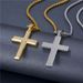 Men's Jewelry Fashionable Titanium Steel Jewelry, Popular Light Luxury Style Full Diamond Cross Sweater Chain Steel Necklace_ipsvogv.com