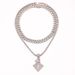 Hip hop alloy full diamond crown diamond high quality fashion necklace set Cuban chain tennis_ipsvogv.com