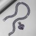 Men’s Jewelry Set Fashion New Jewelry Accessories Purple Love Full Diamond Pendant Cuban Chain Hip Hop Broken Heart Pendant Chain_ipsvogv.com