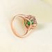 Classic jewelry AAA zircon micro inlaid emerald ring rose gold plated wedding jewelry_ipsvogv.com