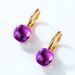 Candy Colored Gem Earrings Female S925 Silver Plated 9K Gold Inlaid Amethyst Earrings Simple Fashion_ipsvogv.com