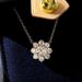 Cao Shi Korean Fashion Necklace Temperamen Snowflake Zircon Jewelry Versaile Flower Suden Accessories Three Piece_ipsvogv.com