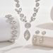 Women’s Jewelry Set Fashion Jewelry Wholesale Bridal White Crystal Flower Jewelry Set Fashion Banquet Wedding Dress Necklace Accessories_ipsvogv.com