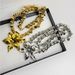 Heavy Industry Exaggerated Metal Lily Flower Niche Long Bead Necklace, Personalized Fashionable Modern Sweater Chain_ipsvogv.com