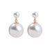 S Silver Needle New Korean Edition Big Pearl Earring Women' French Elegant Temperament Network Red Exaggerated_ipsvogv.com