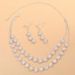 Wedding headpiece for women, bride necklace decoration set, fashionable claw chain, dazzling full diamond banquet necklace, earrings for women_ipsvogv.com