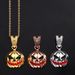 Halloween Pumpkin Skull Oil Drop Alloy Pendant With Exaggerated Personality, Men's Necklace Jewelry_ipsvogv.com