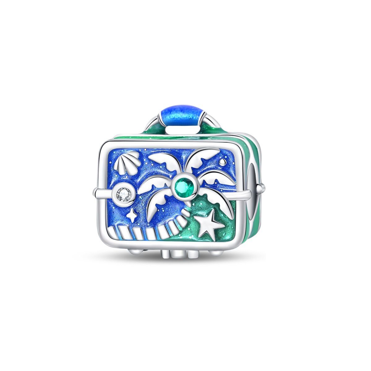 Women's Jewelry Original Travel Vacation Style Airplane Suitcase Pendant Beads DIY Jewelry Copper Plated 925 Silver_ipsvogv.com