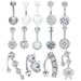 Classic navel ring set navel ring body piercing accessories Belly button rings 14-piece set_ipsvogv.com