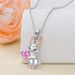 Personalized And Creative Easter Diamond Studded Love Rabbit Collarbone Chain Girl Pendant Accessory Drip Oil Necklace_ipsvogv.com