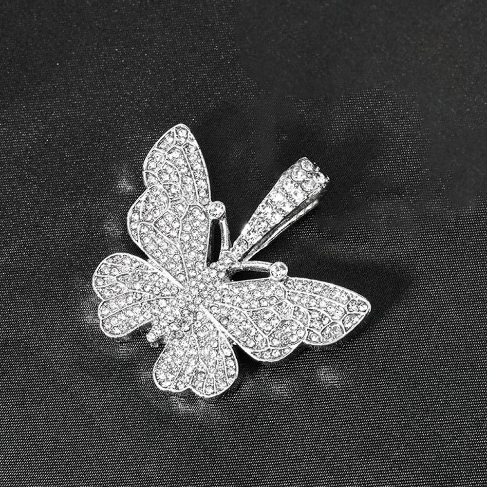 Elegant Necklace With 9mm Cuban Chain Butterfly Pendant Choker Hip Hop Jewelry_ipsvogv.com