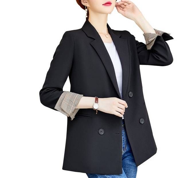 Women's Clothing Casual All-match Slim-fit Slim-fit Plaid Women's Work Suit_ipsvogv.com
