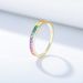 Women's Jewelry S925 Sterling Silver Micro Inlaid Square Rainbow Zircon Ring Ladies Fashion Ring Jewelry_ipsvogv.com