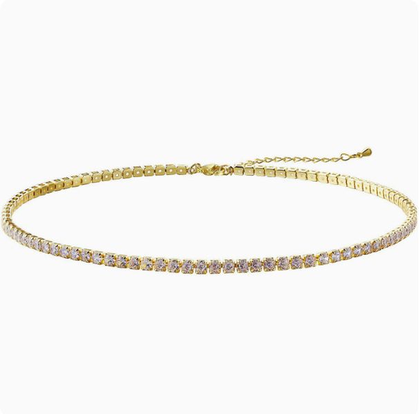 Trendy Hip-Hop Zircon Necklace For Women, Clavicle Full Tennis Chain, Choker, Inlaid Diamond Collar_ipsvogv.com