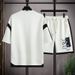 Men's Clothing Short-sleeved T-shirt men's two-piece set mid-sleeve hot sale 2024 new style trendy five-point sleeve top casual suit pure cotton_ipsvogv.com