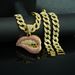 Personalized Color Diamond Sexy Lipstick Fashion Creative Pendant Hip Hop Cuban Chain Accessories Men's Necklace_ipsvogv.com
