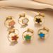 Titanium Steel Grass Lucky Five Leaf Flower Live Ring_ipsvogv.com