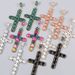 Fashion Exaggerated Alloy Dia Rhie Cross Female Earrings_ipsvogv.com