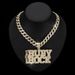 Yiwu Jewelry Cuban Alphabet RUBY ROCK Necklace Diamond Set Gun Pendant Men's Accessory Chain_ipsvogv.com