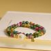 Natural Crystal Optimized Tourmaline Double Circle Bracelet, Colorful, Niche, Light Luxury, High-end, Exquisite Women's_ipsvogv.com