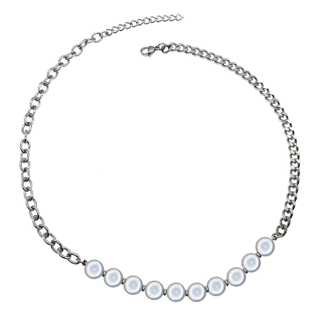Luminous Pearl Stitching Necklace For Men And Women, Creative Reflective Beads Clavicle Necklace Fluorescent Beads Necklace_ipsvogv.com