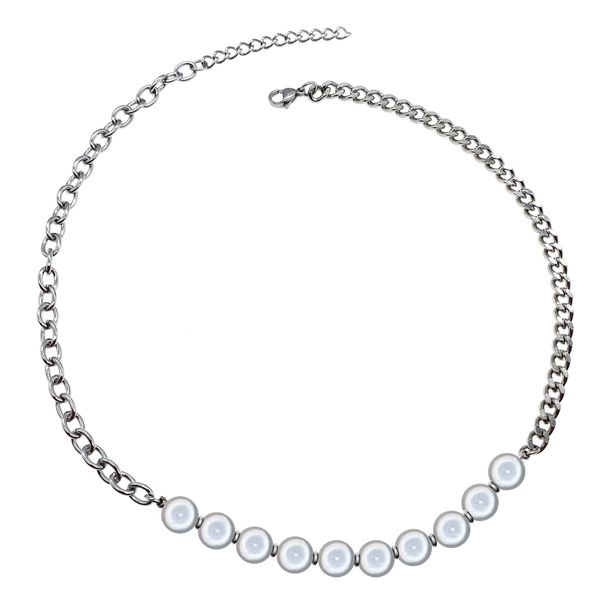 Luminous Pearl Stitching Necklace For Men And Women, Creative Reflective Beads Clavicle Necklace Fluorescent Beads Necklace_ipsvogv.com