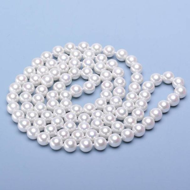 Pearl Sweater Necklace Seashell Pearl Long Necklace 90cm, 120cm, 160cm Can Be Wrapped Around The Neck Three Times_ipsvogv.com