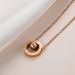 Titanium Steel Rose Gold Trendy Double Ring Roman Inlaid Diamond Necklace For Women's Fashionable Temperament, Light_ipsvogv.com
