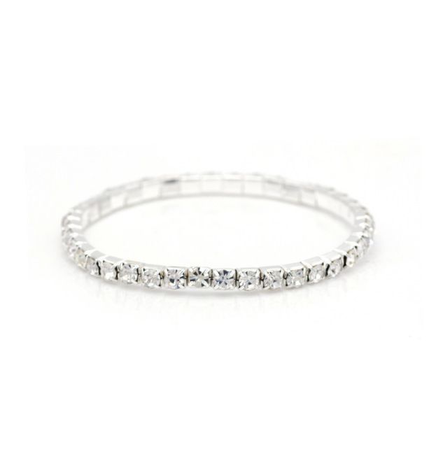 Bridal Versatile Korean Fashion Super Sparkling Full Diamond Elastic Bracelet NK28020_ipsvogv.com