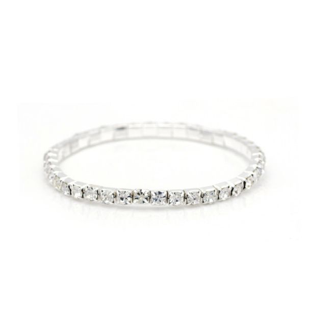 Bridal Versatile Korean Fashion Super Sparkling Full Diamond Elastic Bracelet NK28020_ipsvogv.com
