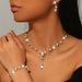 Women’s Jewelry Set Fashion Hot Selling Claw Chain Necklace Earrings Bracelet Set Three Piece Pearl Clavicle Chain Evening Dress Accessories_ipsvogv.com