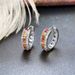 Cao Shi ins New Fashion niche Colorful Zircon Buckle Women's Brass Gold Plated Simple Ear Ring_ipsvogv.com